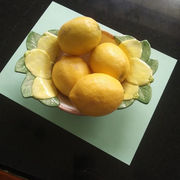 Vintage Fitz and Floyd Fruit Basket Weave Lemon bowl - Picture 3 of 15